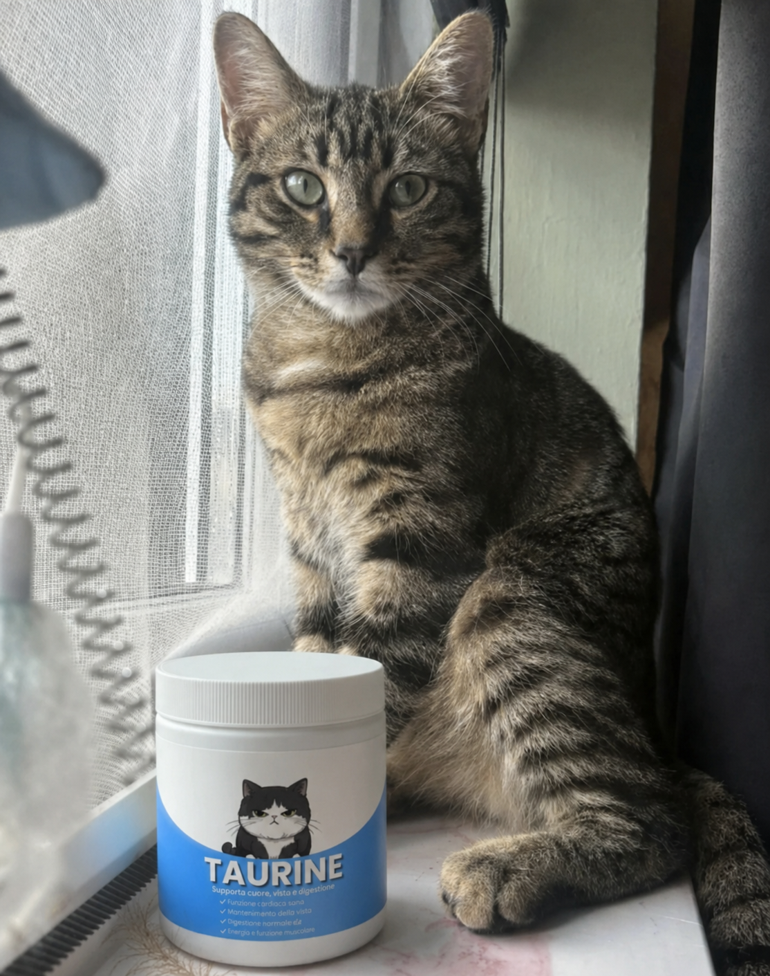 Gatto di un cliente Petforma con il barattolo