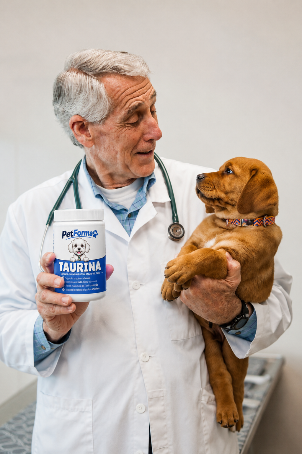 Cane di un cliente Petforma con il barattolo